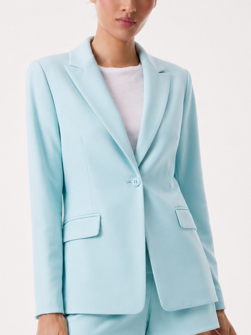 Alice + Olivia Justine Light Blue Rolled Cuff Blazer Size 10